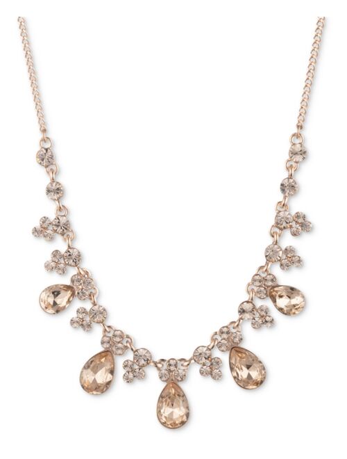 Givenchy Gold-Tone Pear Crystal Statement Necklace, 16" + 3" extender