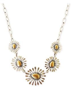 15" Two-Tone Floral Collar Necklace