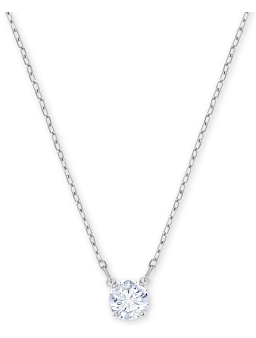 Swarovski Silver-Tone Crystal Pendant Necklace, 14-4/5" + 4" extender