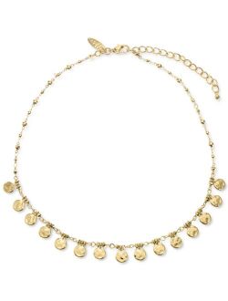 Style & Co Gold-Tone Hammered Disc Collar Necklace, 17" + 3" extender, Created for Macy's