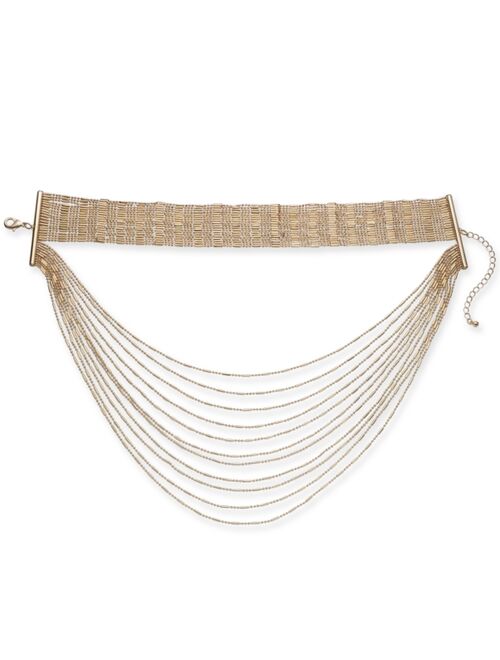 INC International Concepts Gold-Tone Layered Choker Necklace, 12" + 3" extender, Created for Macy's