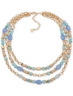 Gold-Tone Beaded Multi-Strand Necklace, 19"   3" extender
