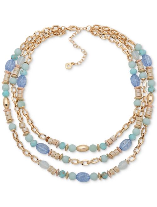 Anne Klein Gold-Tone Beaded Multi-Strand Necklace, 19" + 3" extender