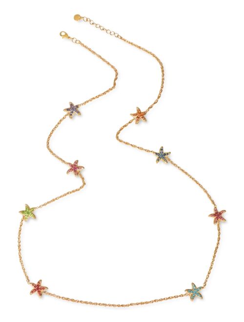 Charter Club Gold-Tone Crystal Starfish Station Necklace, 42" + 2" extender, Created for Macy's