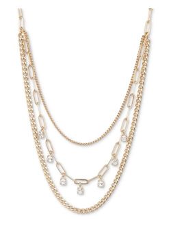 Paris Crystal Mixed Chain Layered Necklace, 16"   3" extender