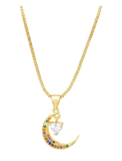 Macy's Cubic Zirconia Moon and Heart Pendant Necklace
