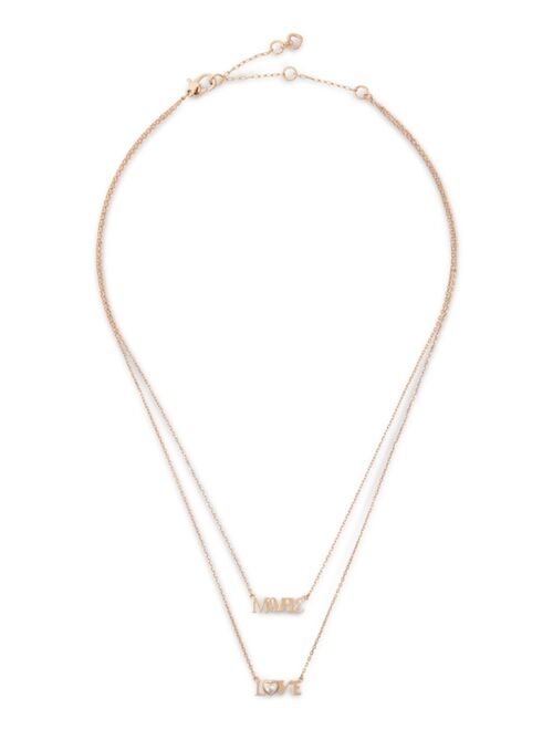 Kate Spade New York Gold-Tone Cubic Zirconia "More Love" Layered Pendant Necklace, 18" + 3" extender