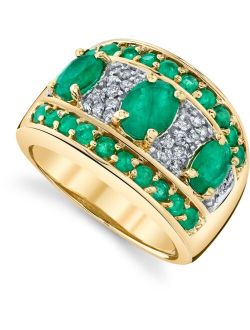 MACY'S Emerald (2-5/8 ct. t.w.) & Diamond (1/4 ct. t.w.) Statement Ring in 14k Gold