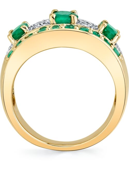 MACY'S Emerald (2-5/8 ct. t.w.) & Diamond (1/4 ct. t.w.) Statement Ring in 14k Gold