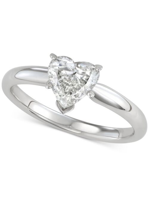 MACY'S Diamond Heart-Cut Solitaire Engagement Ring (1 ct. t.w.) in 14k White or Yellow Gold