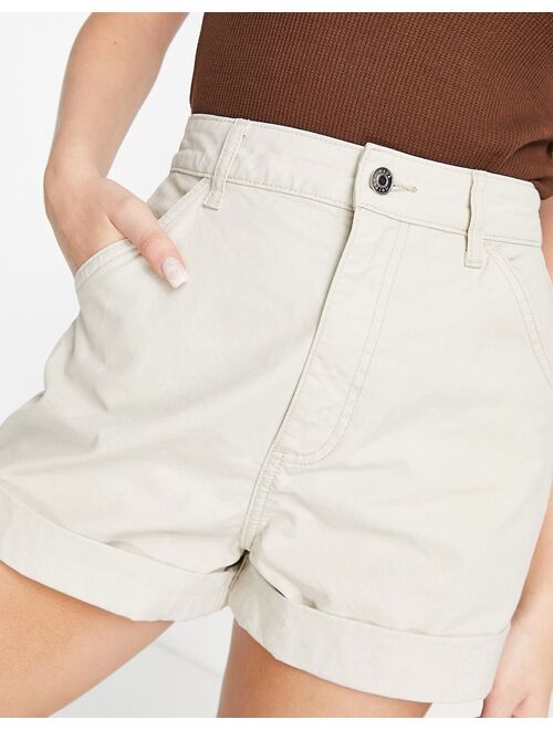 ASOS DESIGN slouchy mom shorts in washed stone