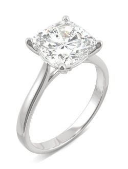 CHARLES & COLVARD Moissanite Cushion Solitaire Ring (3-1/3 ct. tw.) in 14k White, Yellow or Rose Gold