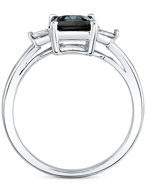 MACY'S Sapphire (1-9/10 ct. t.w.) & Diamond (1/8 ct. t.w.) Ring in 14k White Gold