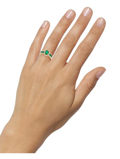 MACY'S Emerald (1-3/4 ct. t.w.) and Diamond (1/4 ct. t.w.) Ring in 14k Gold (Also in Sapphire)