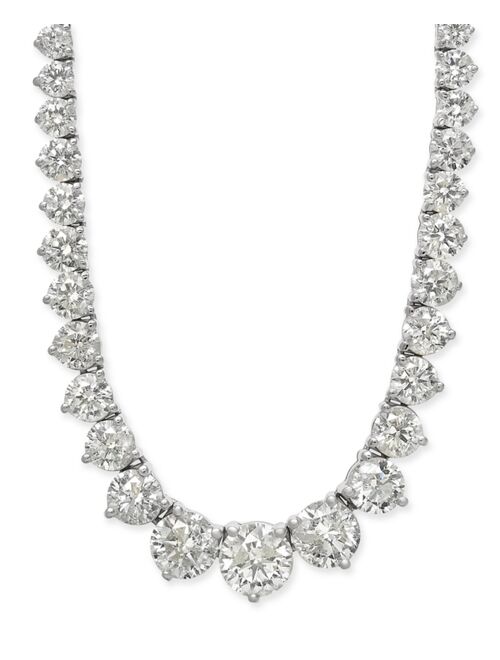 MACY'S Diamond Fancy 16-3/4" Collar Necklace (10 ct. t.w.) in 14k White Gold