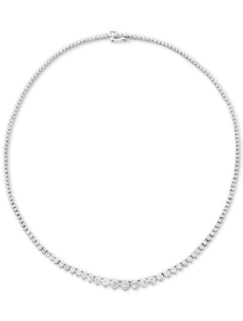 MACY'S Diamond Fancy 16-3/4" Collar Necklace (10 ct. t.w.) in 14k White Gold