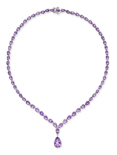MACY'S Amethyst (28 ct. t.w.) Statement Necklace in Sterling Silver