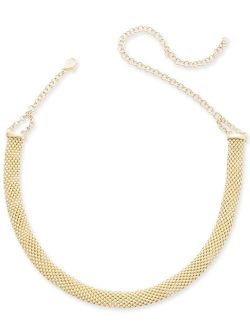 ITALIAN GOLD Popcorn Mesh Link Choker Necklace in 14k Gold-Plated Sterling Silver, 13" + 5" extender