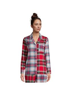 Petite Lands' End Long Sleeve Flannel Pajama Top