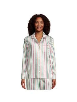 Petite Lands' End Long Sleeve Flannel Pajama Top