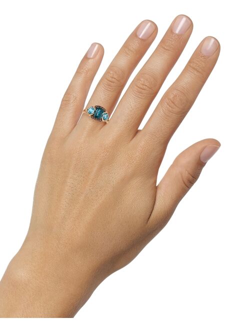 LE VIAN Chocolatier Blue Topaz (2-5/8 ct. t.w.) and Diamond (1/5 ct. t.w.) Ring in 14k Rose Gold, Created for Macy's