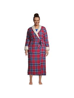 Plus Size Lands' End Sherpa & Flannel Robe
