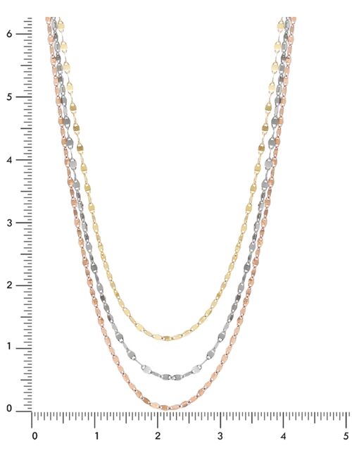 GIANI BERNINI Tricolor Multi-Strand Layered Necklace in Sterling Silver, 18K Gold-Plate & 18K Rose Gold-Plate, 16" + 2" extender, Created for Macy's
