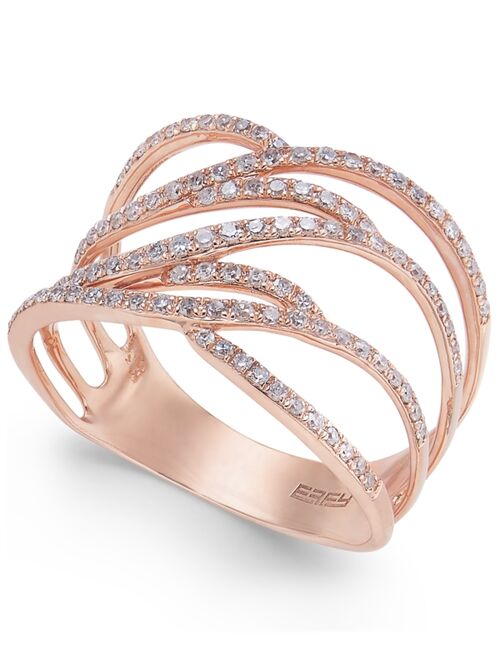 EFFY COLLECTION Pavé Rose by EFFY® Diamond Ring in 14k Rose Gold (3/8 ct. t.w.)