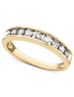 MACY'S Diamond Channel Ring (1/2 ct. t.w.) in 14k Yellow or Rose Gold