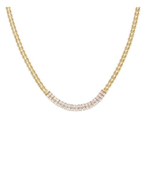 MACY'S Diamond 17" Statement Necklace (1/5 ct. t.w.) in 14k Gold-Plated Sterling Silver