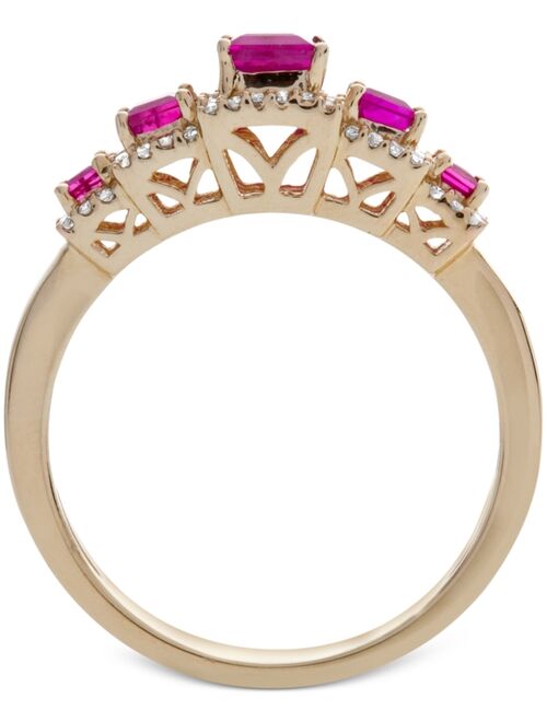 MACY'S Ruby (3/4 ct. t.w.) & Diamond (1/6 ct. t.w.) Ring in 14k Gold (Also Available in Sapphire & Emerald)