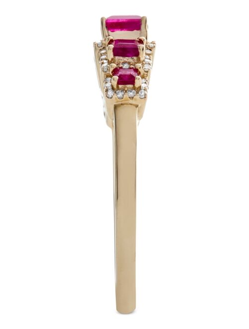 MACY'S Ruby (3/4 ct. t.w.) & Diamond (1/6 ct. t.w.) Ring in 14k Gold (Also Available in Sapphire & Emerald)