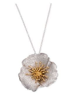 Giani Bernini Two-Tone Hibiscus Pendant Necklace, Created for Macy's