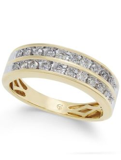 MACY'S Diamond Two-Row Band (1/2 ct. t.w.) in 14k Gold