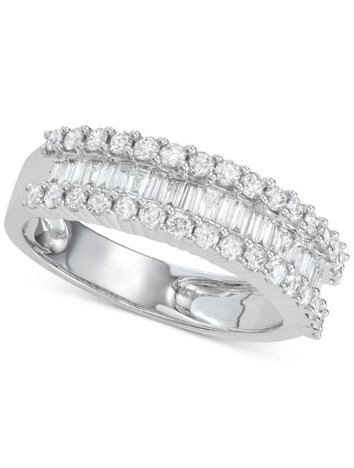 MACY'S Diamond Baguette Cluster Band (1 ct. t.w.) in 14k White, Yellow or Rose Gold
