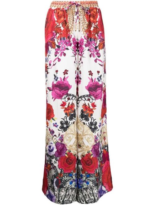 Camilla Reign Of Roses Wide-leg silk pants