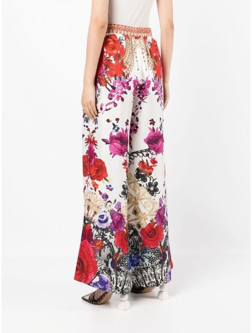 Camilla Reign Of Roses Wide-leg silk pants