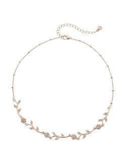 LC Lauren Conrad Simulated Crystal Flower & Vine Necklace
