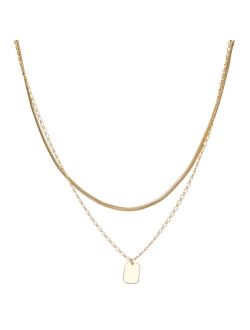 Gold Tone Layered Pendant Necklace