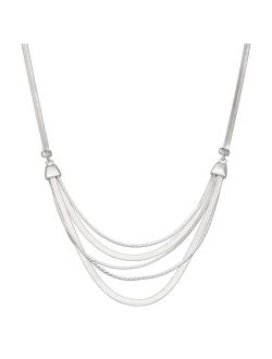 Napier Silver Tone Multirow Necklace