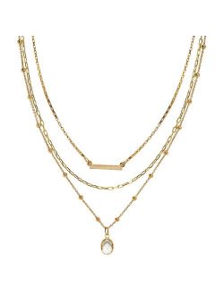 LC Lauren Conrad 3 Row Pendant Necklace