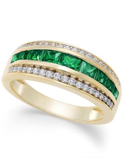MACY'S Emerald (1ct. t.w.) & Diamond (1/6 ct. t.w.) Ring in 14k Gold (Also available in Sapphire)