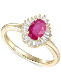 MACY'S Ruby (1 ct. t.w.) & Diamond (1/4 ct. t.w.) Ring in 14k Gold (Also Available in Emerald, Tanzanite & Sapphire)