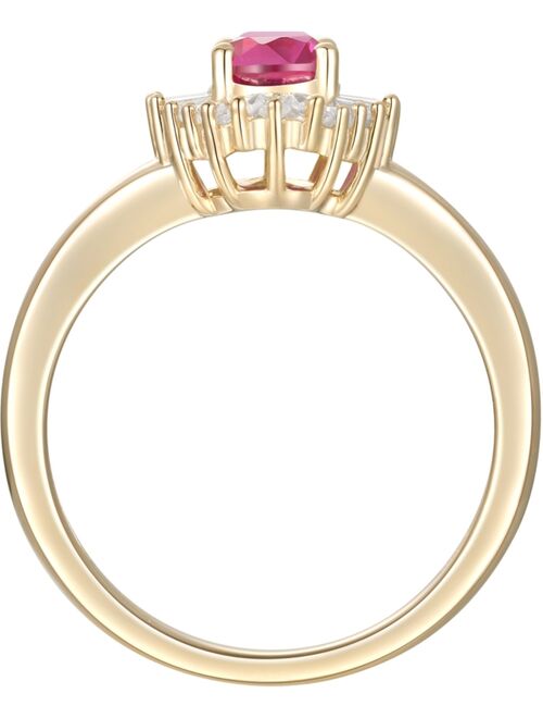 MACY'S Ruby (1 ct. t.w.) & Diamond (1/4 ct. t.w.) Ring in 14k Gold (Also Available in Emerald, Tanzanite & Sapphire)