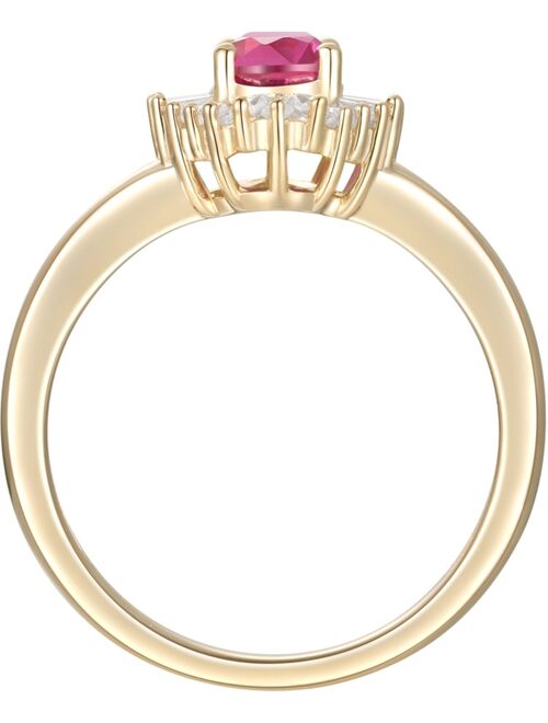 MACY'S Ruby (1 ct. t.w.) & Diamond (1/4 ct. t.w.) Ring in 14k Gold (Also Available in Emerald, Tanzanite & Sapphire)