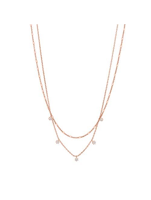 PAVOI 14K Gold Plated Dainty Layering Necklaces for Women | Snake Chain, Curb Link, Paperclip Layered Chains