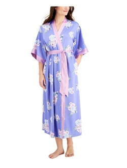 Super Soft Long Floral-Print Wrap Robe, Created for Macy's