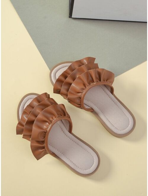 Shein Girls Ruffle Detail Slippers