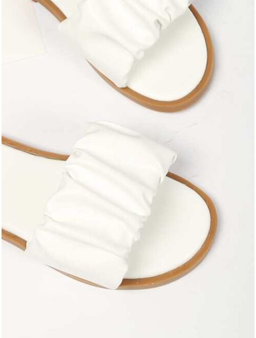 Shein Girls Minimalist Ruched Detail Slippers