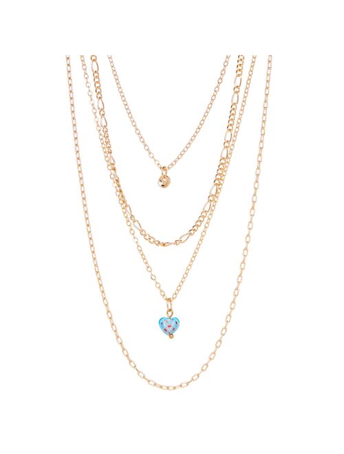 Little Co. by Lauren Conrad LC Lauren Conrad Gold Tone Heart Pendant Layered Necklace